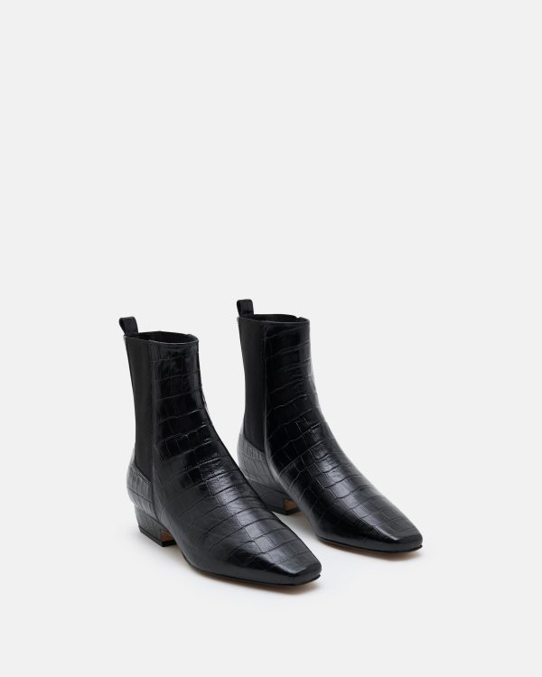 BOTTINES KEY/CROCO NOIR - Image 2