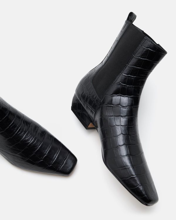 BOTTINES KEY/CROCO NOIR - Image 4